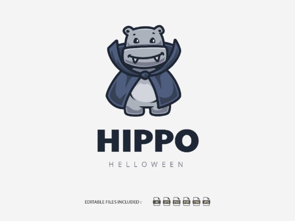 Download Halloween Hippo Illustration Logo - Hippo illustration Collection