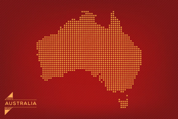 Download Emoji Dot Map of Australia Vector Design - Australia Collection