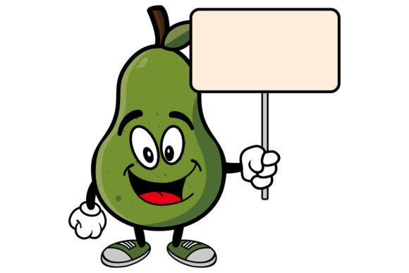 Download Smiling Avocado Cartoon Mascot Character - Avocado cartoon Collection