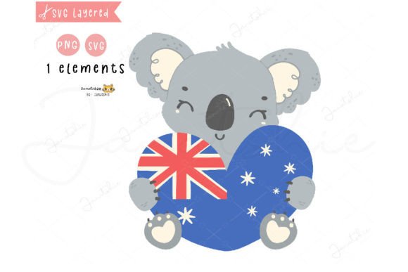 Download Australia Day Baby Koala with Heart Svg - Australia Collection