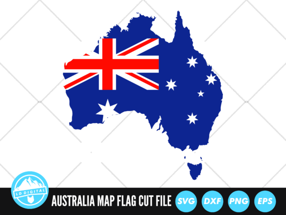 Download Australia Flag Map SVG | Australia Day - Australia Collection