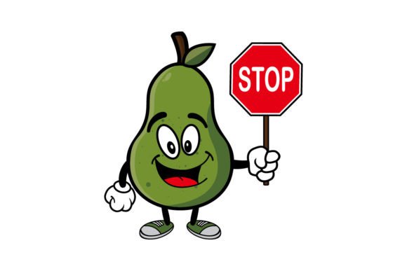 Download Cute Smiling Avocado Cartoon Character - Avocado cartoon Collection